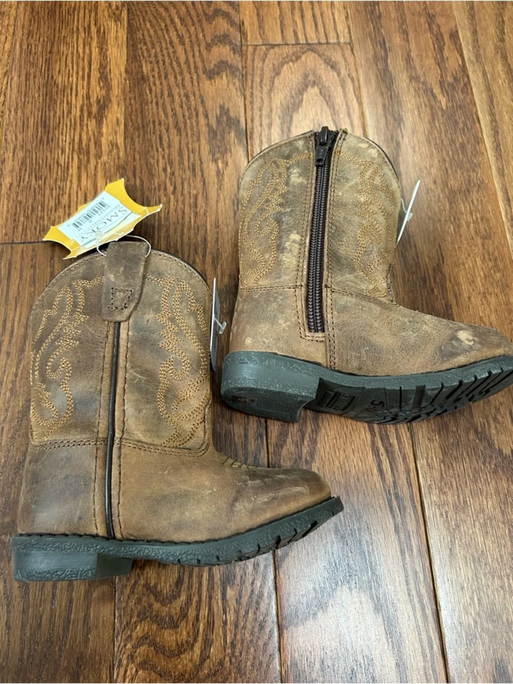 Smokey Mountain Boots distressed brown leather toddler size 6